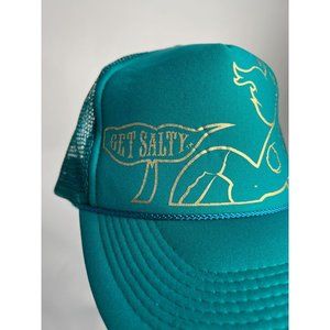 Vintage Get Salty Hawaiian Life Trucker Cap Blue Mesh Back Adjustable